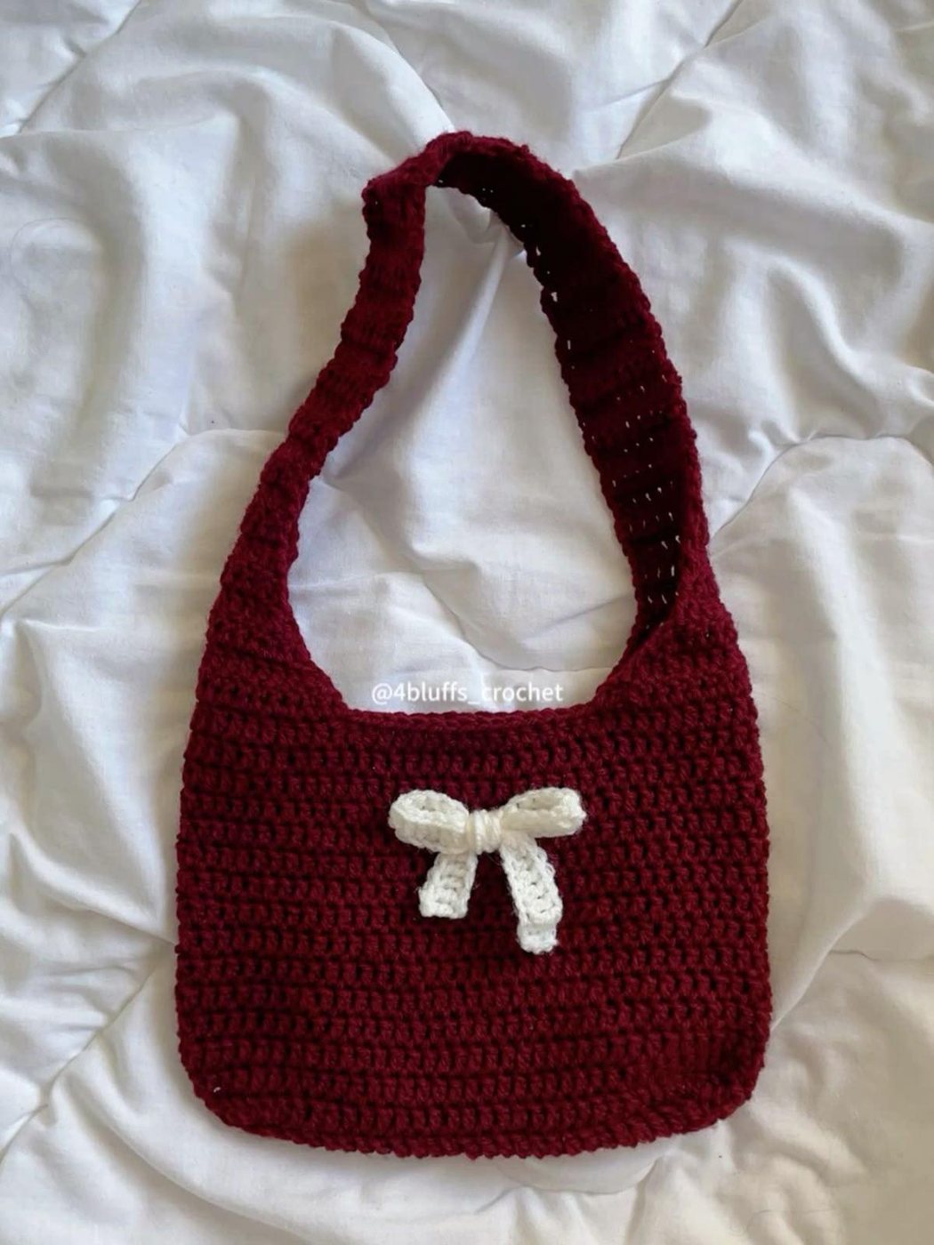 Berry Bow Shoulder Bag — handmade crochet bags & accessories