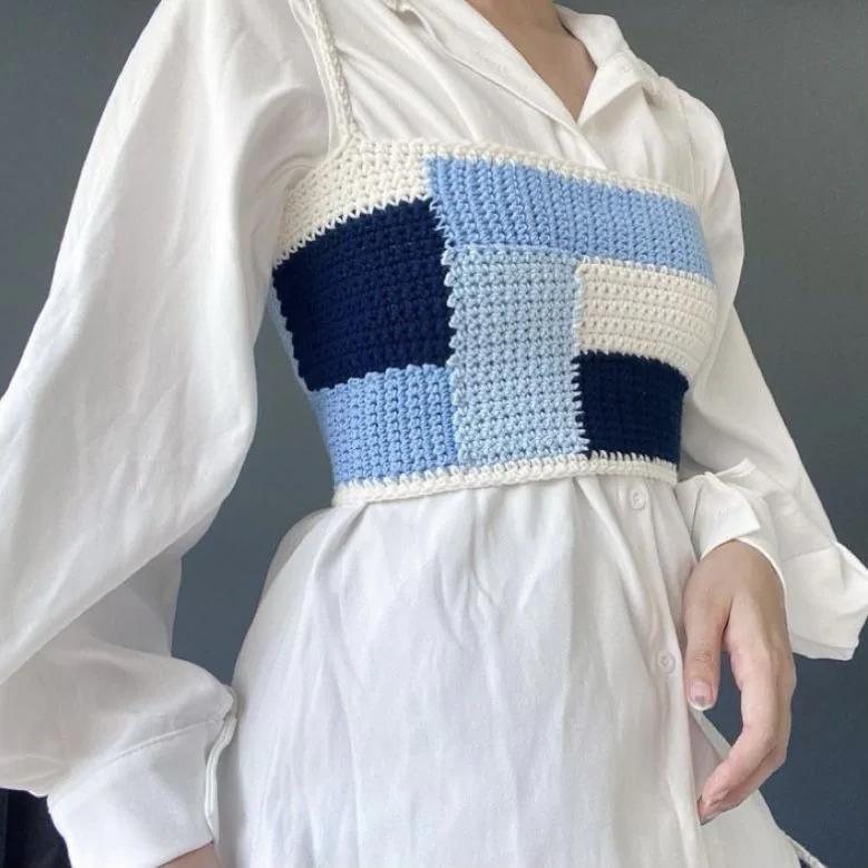 Patchwork Tube Top — handmade crochet cardigans & tops