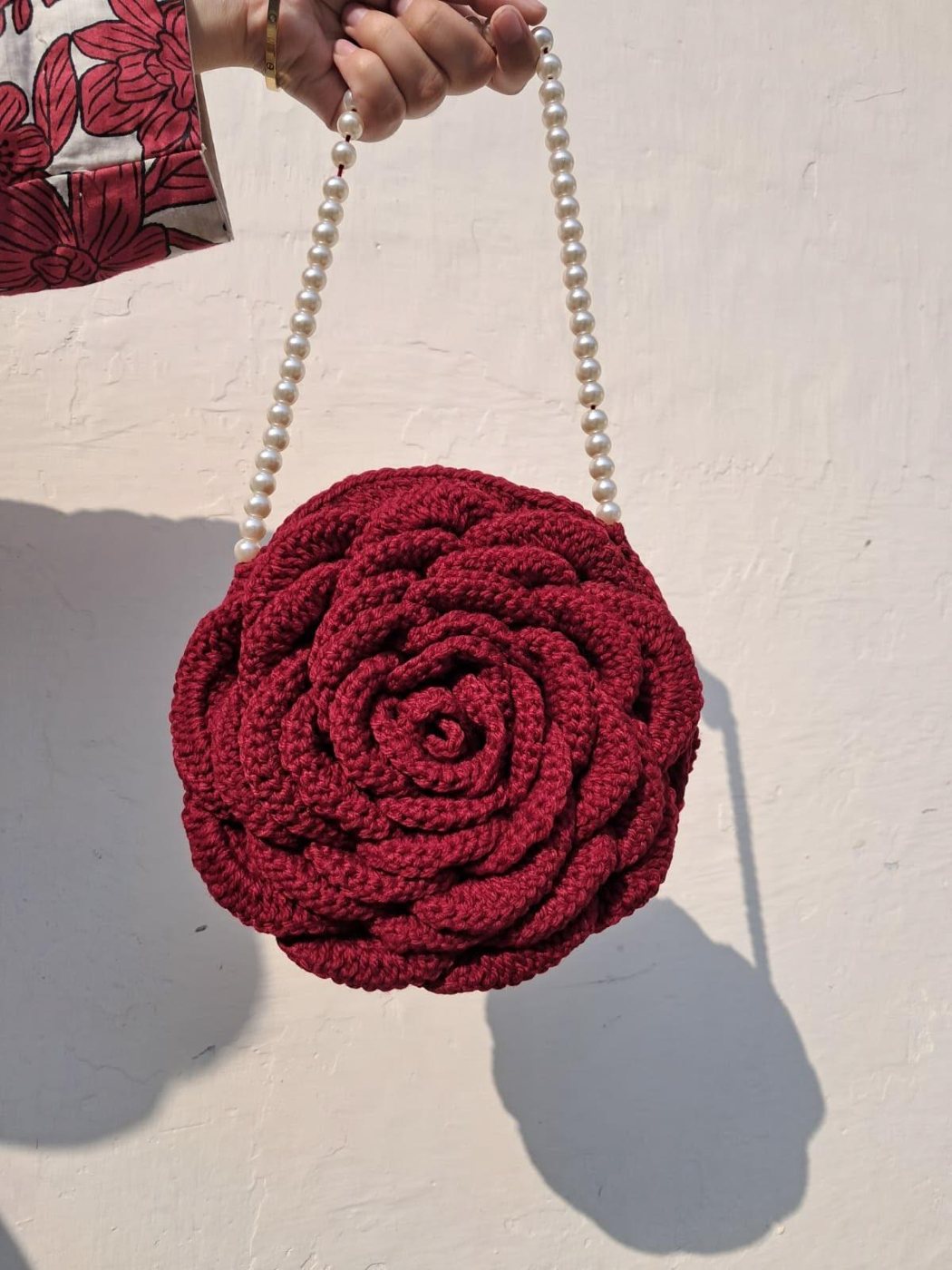 Rose Circle Bag — handmade crochet bags & accessories
