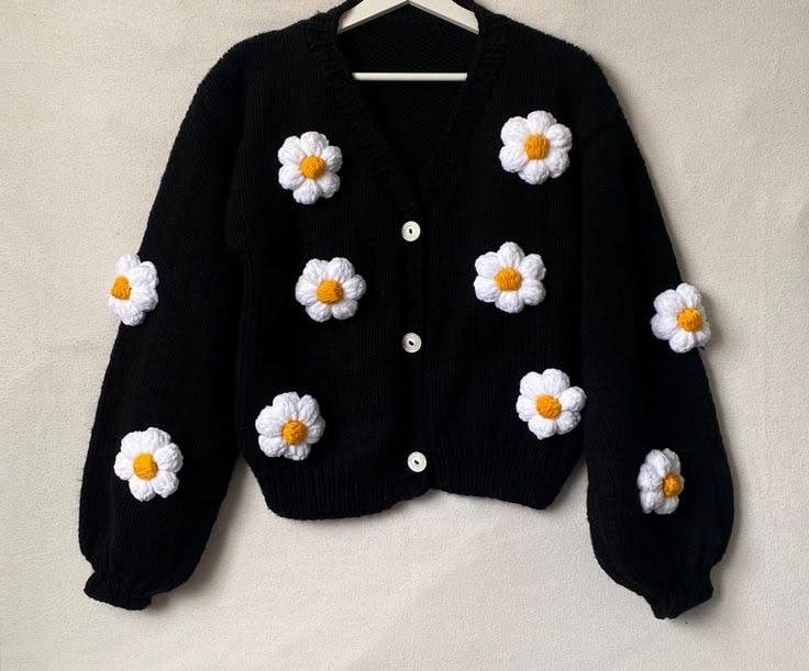 Daisy Field Cardigan — handmade crochet cardigans & tops