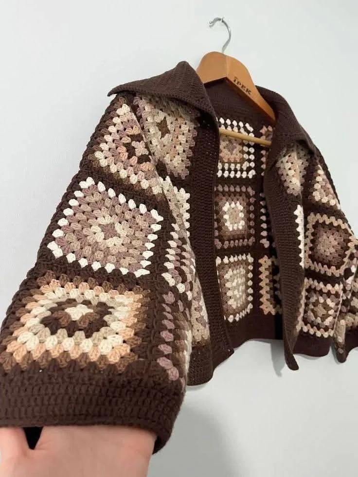 Cocoa Granny Cardigan — handmade crochet cardigans & tops