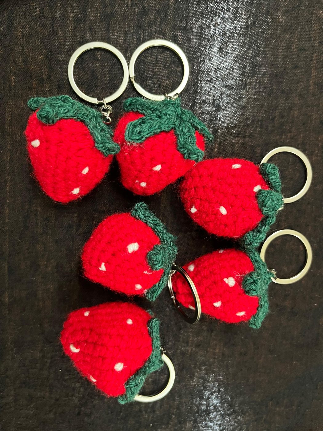 Strawberry Keychain — handmade crochet keychains & charms