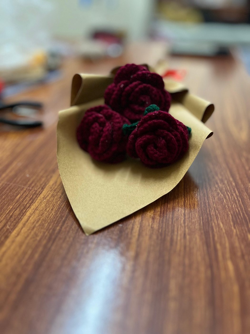 Berry Rose Posy — handmade crochet bouquets