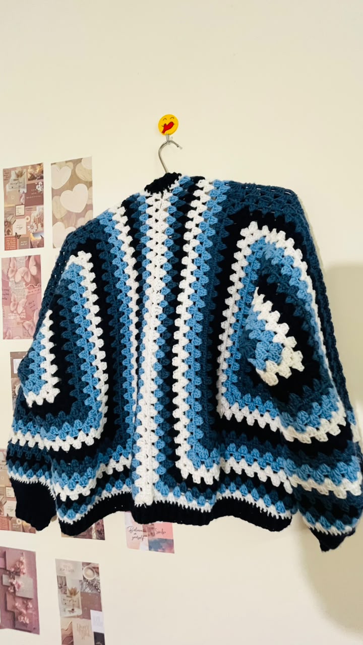 Midnight Granny Cardigan — back view