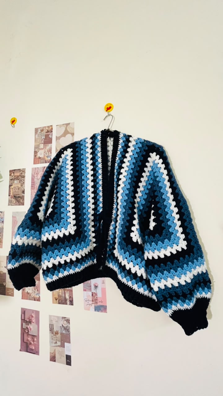 Midnight Granny Cardigan — handmade crochet cardigans & tops